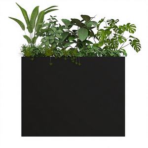 Jardinière carrée de style américain en acier galvanisé noir durable et antirouille, 151L, 32x12x24 pouces, expédiée depuis l'entrepôt américain, pour extérieur/intérieur - Product Image 1