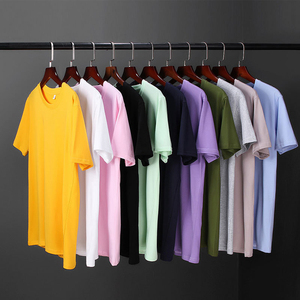 T-shirt en coton à manches courtes pour homme, couleur unie, col rond, coupe classique, style décontracté, tissu jersey respirant - Product Image 6