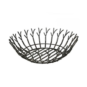 <b>Metal</b> <b>Bowl</b> Tree Branches Design Decorative Fruit Basket <b>Metal</b> Iron Wire Round Shaped Serving <b>Bowl</b> Decorative - Product Image 1