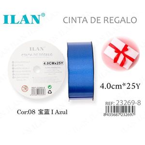 Nastro regalo Ilan 4,0 cm x 25 m blu per confezionare regali - Product Image 1
