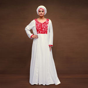 Vestido Maxi Kaftán Modesto de Rayón, Elegante, Cuello Sólido, Corte Holgado, Estilo Árabe Dubái, Manga Larga, Abaya Larga Hasta el Suelo para Eid - Product Image 4