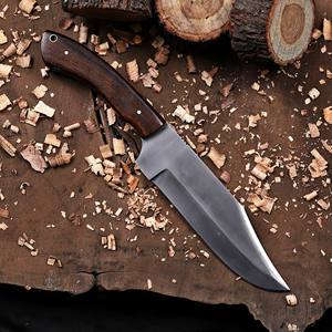 Cuchillo Bowie Hecho a Mano con Mango de Palisandro y Funda de Cuero, Hoja de Acero al Carbono de Espiga Completa, Cuchillo Táctico Personalizado OEM para Caza y Camping - Product Image 3