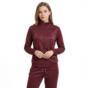 Conjunto Deportivo para Hombre de Color Sólido, Chaqueta con Cierre Completo y Cuello Alto, Pantalones con Cordón Ajustable, Ropa Casual Transpirable para Otoño, Corte Regular - Product Image 2