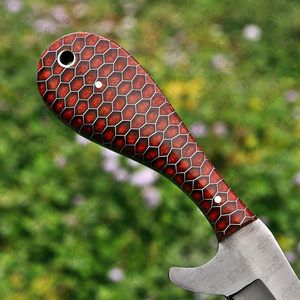 มีดตัดวัวเหล็ก D2 ทำมือ, มีดใบตายสำหรับล่าสัตว์และตั้งแคมป์ พร้อมปลอกหนัง – สไตล์คาวบอยแบบสั่งทำพิเศษ - Product Image 3