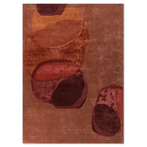 Tapis en soie tufté à la main à motif floral, bleu/beige, forme rectangulaire, conçu avec des couleurs naturelles, best-seller - Product Image 1