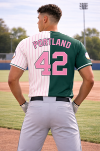 Nouveau design de maillot de baseball unisexe, deux tons, respirant, 100% polyester, manches courtes, sangle réglable, taille plus, fabrication OEM - Product Image 2