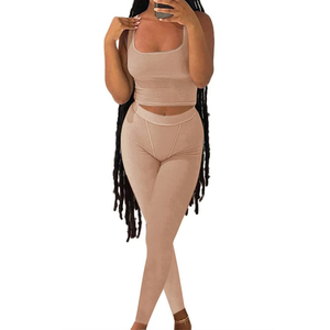Conjuntos Deportivos de Moda para Mujer, Ropa de Gimnasio Transpirable, Conjunto de 2 Piezas, Shorts con Logotipo Personalizable en la Cintura, OEM - Product Image 2