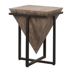 Table d'appoint en fer avec plateau en bois de style urbain, conçue pour les appartements modernes avec un attrait fonctionnel et esthétique. - Product Image 5