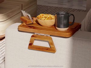 Table d'appoint rectangulaire en bois sculpté pour canapé, pliable, design moderne, facile à nettoyer, pour salon - Product Image 3