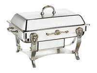 Ensemble chauffe-plat professionnel en acier inoxydable avec couvercle, support à combustible et cadre de service pour buffet