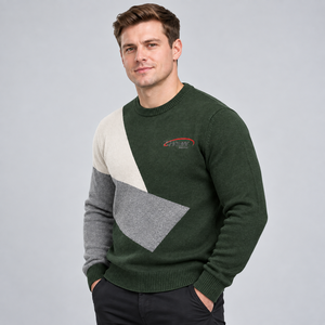 Pull pour homme de qualité supérieure avec tissu en maille texturée, toucher doux, coupe classique, col rond classique, bords côtelés, idéal pour les activités hivernales en plein air - Product Image 5
