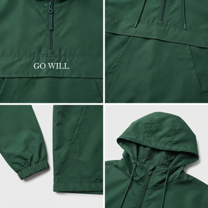 <b>Women</b> <b>Hooded</b> Windbreaker <b>Jacket</b> <b>with</b> Front Embroidery Logo <b>Lightweight</b> Nylon Outerwear Waterproof Hoodie 3/4Zipper Hiking Hoodie - Product Image 6
