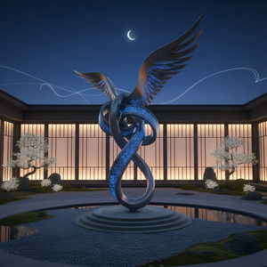 Escultura Circular Abstracta de Acero Inoxidable Personalizada, Adorno Decorativo Pulido para Exteriores, Ciudad, Inmobiliario - Product Image 2