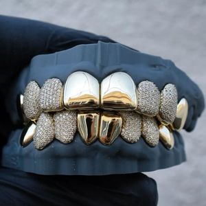 Hip Hop Rapper Iced Out <b>Teeth</b> Grillz 925 Sterling Silver GIA Certified Gold Plated Moissanite Fangs for Men - Product Image 5