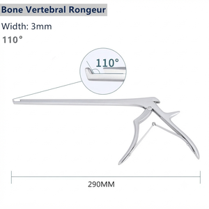 Rongeur Vertebral de 290 mm, 3 mm de Ancho, 110 Grados, Instrumento Quirúrgico para Columna Vertebral, Herramienta Ortopédica Manual de Acero Inoxidable - Product Image 1
