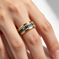 Bague en carbure de tungstène avec incrustation de bois de cerf et de turquoise, alliance de 8 mm pour hommes et femmes, bijoux de luxe naturels en gros