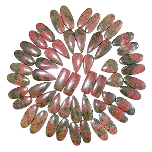 High On Natual Unakite Jasper Par Calidad Cabujón Unakite Jasper Piedra preciosa suelta para uso Fabricación de joyas - Product Image 1