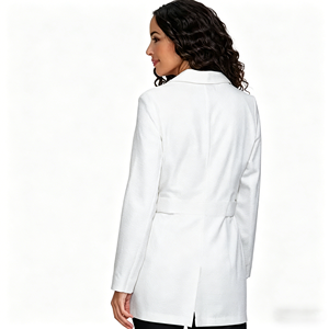 Bata de Laboratorio Blanca para Mujer, Uniforme de Hospital, Algodón y Poliéster, 3 Bolsillos, Cierre de Broches, Bata Médica - Product Image 3