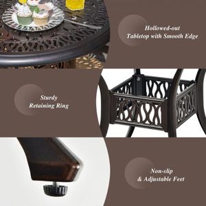 Tavolo da Pranzo Rotondo con Foro per Ombrellone per Patio e Giardino - Categoria Prodotti Piatti e Stoviglie - Product Image 6