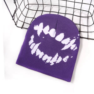 High Quality Jacquard Beanie Hat for Men Women <b>Winter</b> Knitted Hat with Custom Logo Breathable 100% Acrylic Customizable - Product Image 3