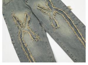 Shorts en jean baggy personnalisés pour hommes, style streetwear vintage, noirs, décontractés, pour l'été - Product Image 5