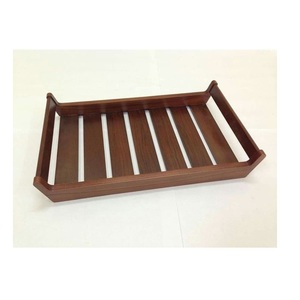 Natural Finish Wooden Serving <b>Tray</b> With Ergonomic Handles For Serving Meals Drinks <b>Snacks</b> And Desserts Easily - Product Image 6