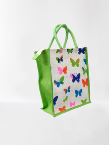 Sacs de courses en jute écologiques à imprimés animaliers, fermeture éclair, logo personnalisé imprimé, poignée en sangle de coton réutilisable, URBAN TOTE - Product Image 3