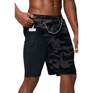 Shorts de course double couche 2-en-1 pour hommes, collants de compression légers, anti-humidité, pour entraînement et fitness, couleur unie - Product Image 6