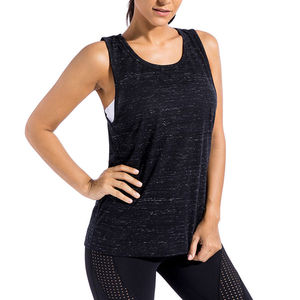 <b>Women's</b> Solid Color Scoop Neck Knitted Tank Top Breathable Sporty Style Black Yoga Gym Wear Sport <b>Singlet</b> Plus Size - Product Image 1