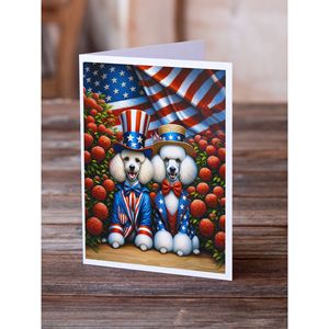 All American Poodle Whimsical A7 Tarjetas de felicitación Paquete de 8 tarjetas de notas en blanco con sobres Tamaño 5x7 - Product Image 2