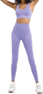 Ensemble de vêtements de sport pour femmes, leggings côtelés élégants à taille haute avec soutien-gorge de sport sans couture confortable, idéal pour le yoga, la gym et l'entraînement - Product Image 3