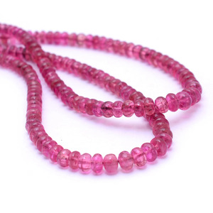 AAA Tourmaline 3.50mm-5mm Smooth Rondelle <b>Beads</b> Natural Rare Pink Rubellite Tourmaline Precious Gemstone <b>Loose</b> <b>Beads</b> For Jewelry - Product Image 3