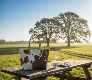 Sac fourre-tout de luxe en cuir véritable avec fourrure pour femme, sac à bandoulière, sac à main, broderie été automne, fermeture éclair, qualité supérieure LHTB-0086 - Product Image 3