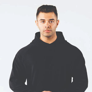 Men's Custom Black Hooded Tracksuit Full Sleeve Casual Autumn Wear With Side Pockets <b>Skinny</b> Fit Solid Color Breathable - Product Image 5