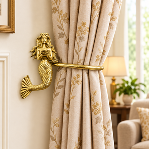 Sujetador de Cortina de Metal Dorado Premium con Diseño de Sirena para Decoración de Ventanas de Lujo en Salas de Estar, Dormitorios y Hoteles - Proveedor Mayorista - Product Image 3