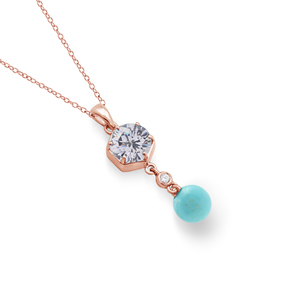 Collier Pendentif en Argent Sterling 925 Multi-Plaqué Traditionnel 2026 avec Topaze Blanche Naturelle Facettée et Pierre Précieuse Turquoise – Bijoux Fins - Product Image 6