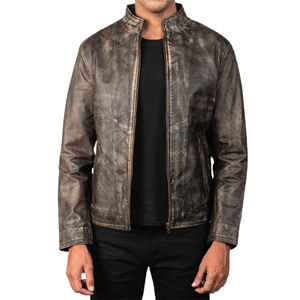 <b>Top</b> Selling Genuine <b>Leather</b> Motorcycle Jacket Distressed Real Cowhide Vintage Coat Real Soft Lambskin Jacket For Men - Product Image 4