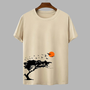 Men's Plus Size White T-Shirt Palm <b>Tree</b> Print O Neck Short Sleeve Casual 100% Cotton Front 200g Silk Screen Printed Custom Brand - Product Image 4