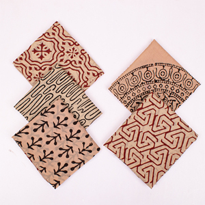 Colección de Verano: Juego de Pañuelos de Algodón Estampados Estilo Bagru Hechos a Mano, Pañuelos Vintage de Lujo, Los Mejores Accesorios para el Cabello - Product Image 2