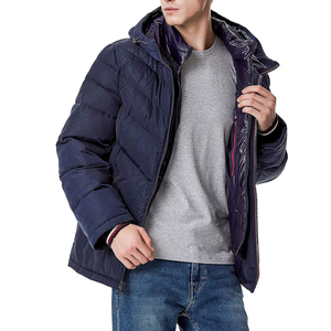 Chaqueta de burbujas azul marino para hombre, con cierre de cremallera, impermeable, transpirable, de secado rápido, para invierno, corte regular, no tejida - Product Image 5