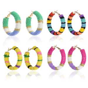 Ensemble de boucles d'oreilles en résine perlée faites à la main pour femmes, bijoux artisanaux, marque TCE, modèle Tce00, accessoires de mode, vente en gros, qualité export - Product Image 4