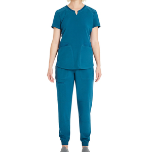 Conjunto de Uniformes Médicos Unisex de Poliéster con Cuello en V para Trabajadores de Salud, Manga Corta, Detección de Agujas, Sin Costuras, para Hospital - Product Image 5