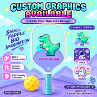 Raquette de pickleball en fibre de verre pour enfants, noyau alvéolé pressé à froid, motif UV, pour la vente au détail junior, marque privée, approvisionnement en gros