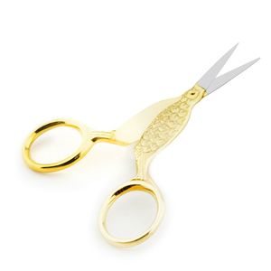 Gold Coated <b>Left</b> <b>Handed</b> Beauty <b>Scissors</b> With Smooth Edge Stainless Steel Blade And Steel Handle For Embroidery Shearing - Product Image 4