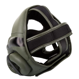 Protector de Cabeza de Boxeo de Microfibra Verde Oliva Premium con Cobertura Extendida para las Mejillas, Correas de Gancho y Bucle, Almohadillas Suministradas de Fábrica - Product Image 3