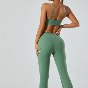 Sujetador deportivo elástico de cuatro vías personalizado para mujer, top deportivo liso, ropa de gimnasio, fitness, entrenamiento, sujetador deportivo sin espalda cruzada para mujer - Product Image 2