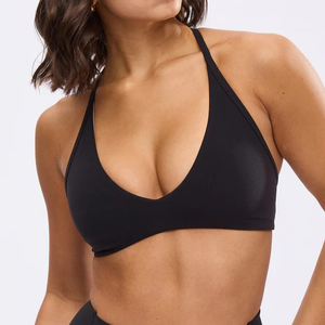 Sujetador deportivo reversible para mujer, talla grande, espalda cruzada, top corto sencillo para yoga, fitness, gimnasio, ropa deportiva con logo personalizado frontal - Product Image 6