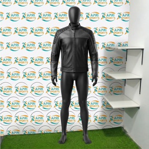 Customer Most Demanding Men's Leather Outerwear <b>Jackets</b> Windproof Stand Collar Zipper Closure <b>Sheepskin</b> Leathers <b>Jacket</b> Men - Product Image 2