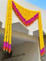 Guirlande de fleurs artificielles de marguerites pour porte, décoration d'entrée de mariage, Banafsha, décoration de festival, décoration de la maison