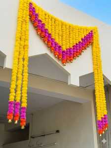Guirnalda de Flores Artificiales de Caléndula para Puerta, Decoración de Entrada para Bodas, Banafsha, Decoración Festiva para el Hogar - Product Image 5